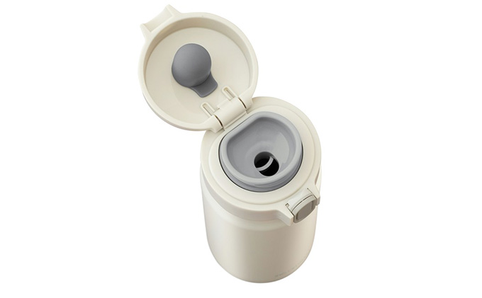 ステンレスマグボトルワンタッチ ペールホワイト SM-O350 アイリスオーヤマ 雑貨 水筒 保温 保冷 持ち運び 職場 学校 お出かけ ロック付き 