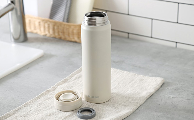 ステンレスマグボトルスクリュー ペールホワイト SM-S500 アイリスオーヤマ 雑貨 水筒 保温 保冷 持ち運び 職場 学校 お出かけ 