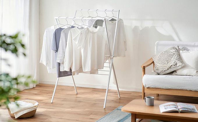 簡単組立スタイル物干し ホワイト STMX-770 アイリスオーヤマ 洗濯用品 物干しスタンド 部屋干し 室内 コンパクト プレゼント 