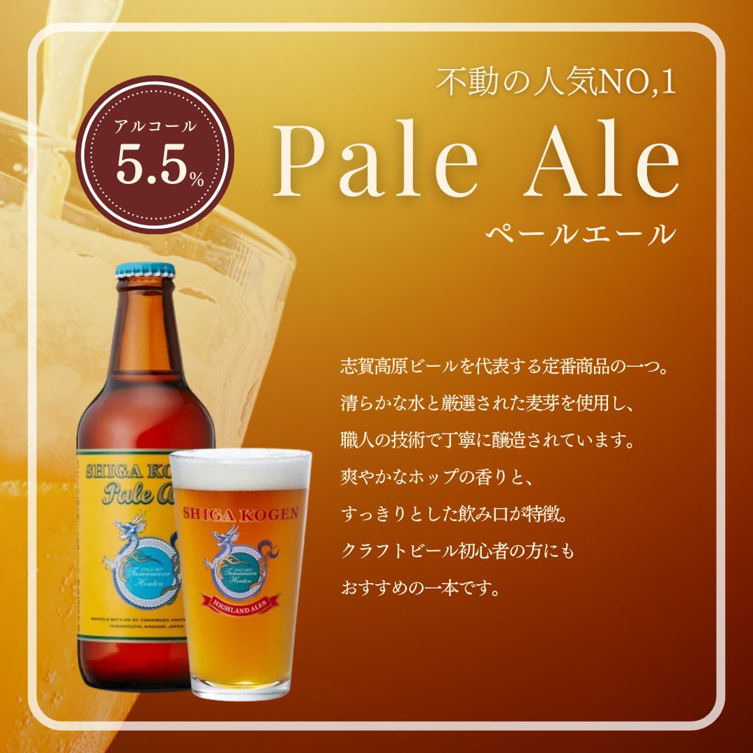 定期便 3ヶ月 志賀高原ビール6本セット 【 クラフトビール 志賀高原ビール 飲み比べセット 玉村本店 ビール 詰め合わせ セット 地ビール 飲み比べ 黒ビール ipa ペールエール 酒 お酒 長野県 長野 定期 お楽しみ 3回 】 
