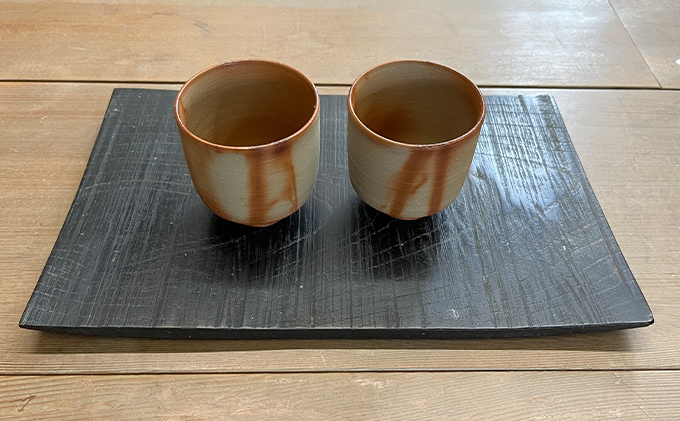 備前緋襷　ぐい呑2客セット 金重晃介 作 「備前緋襷酒呑」 ～備前焼専門卸小売店 川口陶楽苑～