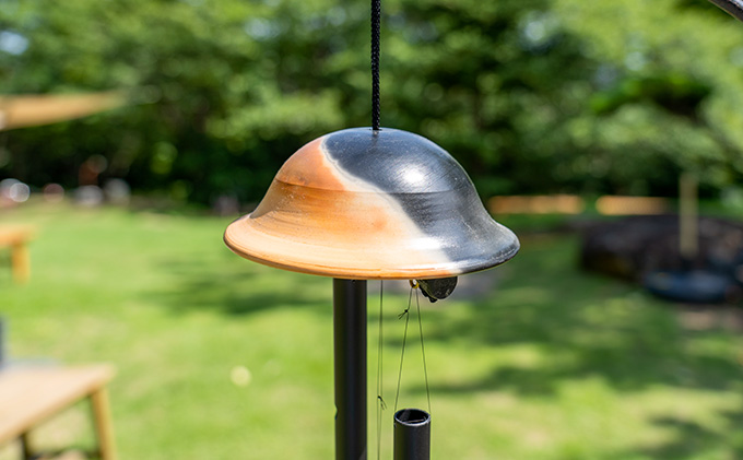 未使用品】壱彦 信楽焼 風鈴 照明 風の水琴洞夢 ふくろう ak-0064 未