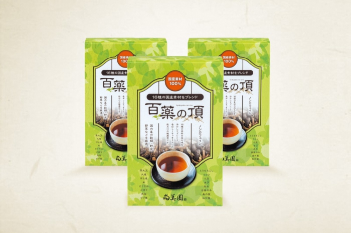 京都宇治健康茶「百薬の頂」 350g×3箱　〈お茶 茶 宇治茶 ブレンド 黒大豆 大麦 ハトムギ 米 とうもろこし ごぼう 小豆 杜仲茶 どくだみ 桑の葉 ウコン 健康茶 飲料 加工食品〉 飲料類 