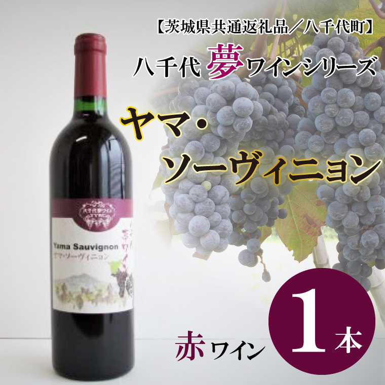 茨城県行方市のふるさと納税 EC-10【茨城県共通返礼品／八千代町】八千代夢ワインシリーズ　ヤマ・ソーヴィニョン（赤ワイン）１本
