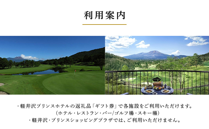 長野県軽井沢町のふるさと納税 ホテル 軽井沢 プリンスグランドリゾート軽井沢 ギフト券 【B】 10,000円分 旅行 宿泊 宿泊券	 お食事 スキー場 日帰り