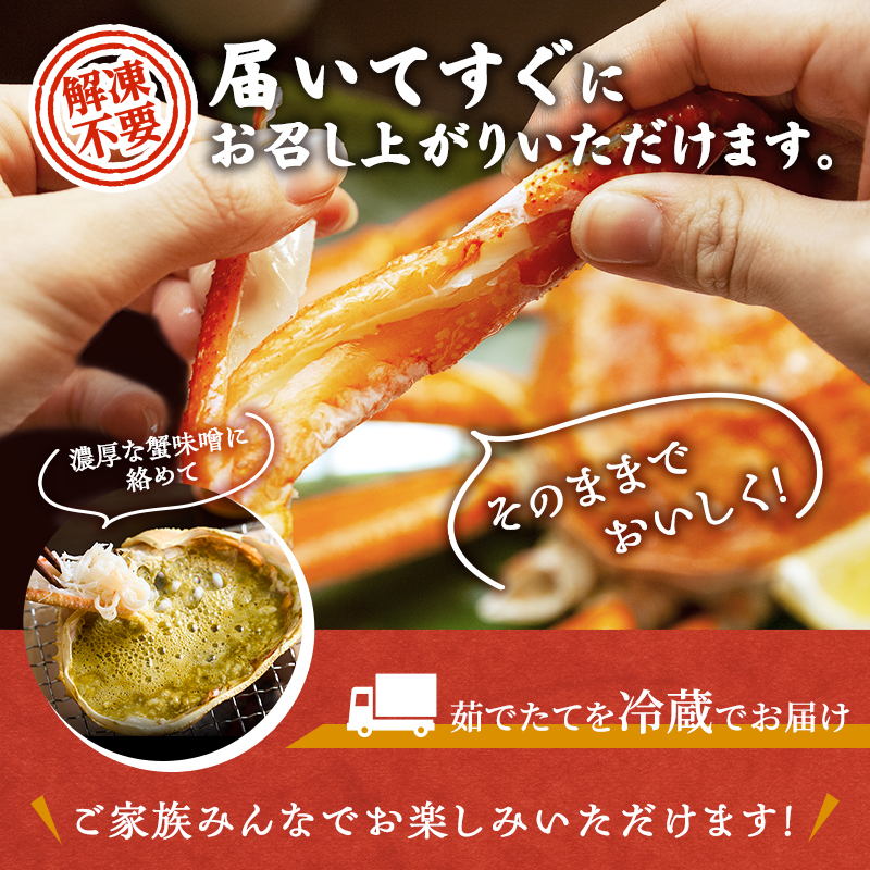 期間限定 茹で 越前ガニ 約600g 2杯 食通もうなる本場の味をぜひ、ご堪能ください 越前かに 蟹 カニ かに ボイルカニ ボイル蟹 ポーション ズワイガニ 海鮮 限定 福井 福井県 若狭町