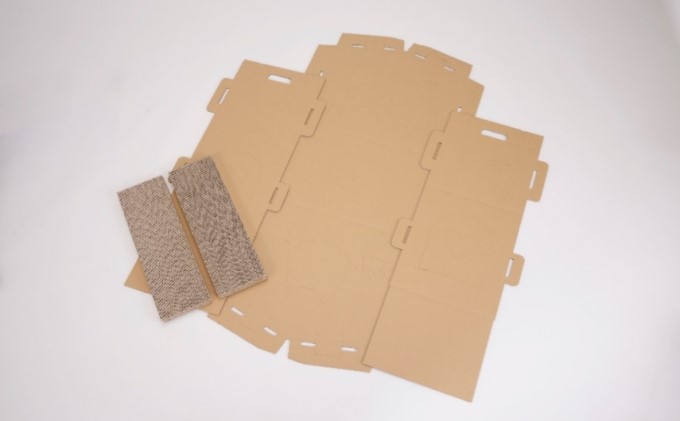 ダンボール ねこハウス ペット用品 猫の顔 肉球の形 覗き窓 かわいい 爪とぎ付き ストレスケア デコレーション 耐久性 安定性 簡単 組立 解体 