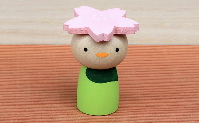 【うらにわあとりえ】さくらっきーこけし 1体 ゆるキャラ ご当地キャラクター シンボリック オリジナル 工芸品 新感覚 アート 手作り 観光物産品 インテリア 