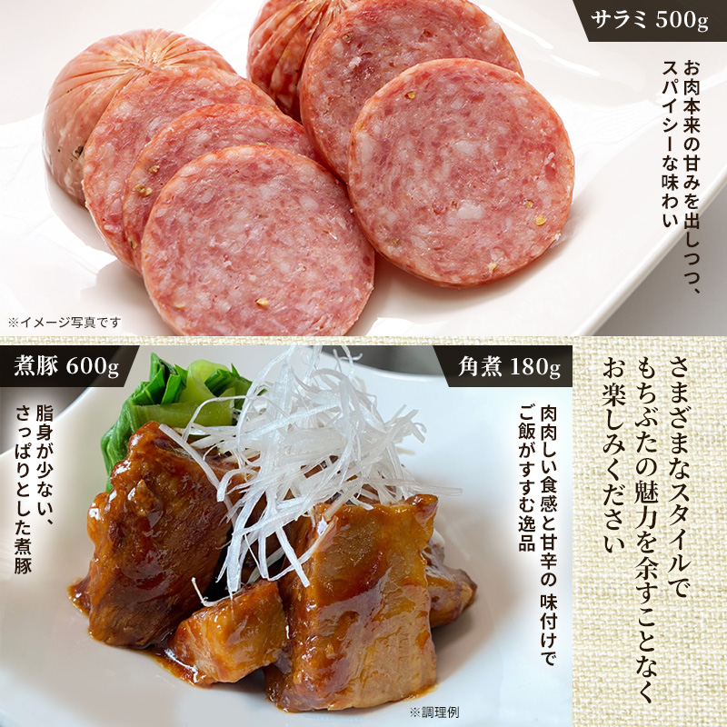もちぶた 加工肉 6種 詰め合わせ セット ハム ソーセージ 角煮 ベーコン 煮豚 和豚 もち豚 豚肉 ポーク 肉 豚 ぶた ブタ 豚ロース 加工肉 加工品 レトルト レトルト食品 アウトドア スペシャルキャンペーン 