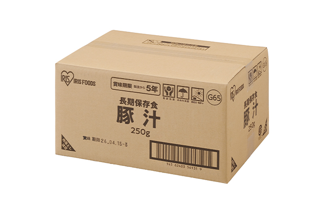 【防災】災対食パウチ豚汁 250g×6袋 アイリスオーヤマ 惣菜 加工食品 レトルト 保存食 たくさん 野菜 豚肉 生野菜 常温 5年 長期保存 可能 非常食  備蓄 災害時 