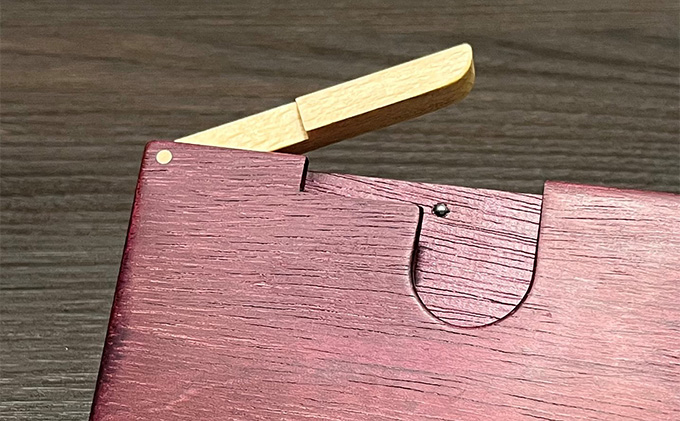 木 の 名刺入れ （パープルハート/ビーチ） bolly木工房 木材 ビジネスシーン 工芸品 雑貨 日用品 