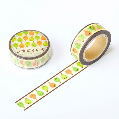 いちじくいちを マスキングテープ 緑・黄セット キャラクター 雑貨 日用品 文房具 
