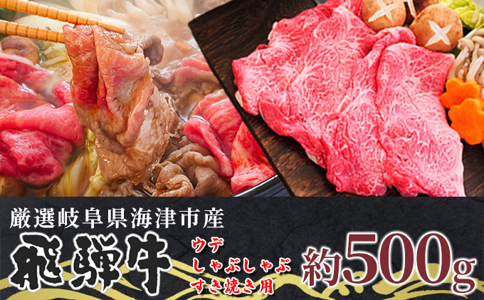 【岐阜県海津市】【飛騨牛】海津市産ウデしゃぶしゃぶすき焼き用スライス 【配達不可:離島】 お肉 牛肉 国産 岐阜県産 ブランド牛 鍋 牛鍋 肩 赤身 サシ 霜降り 濃厚 旨味 脂身が少ない ダイエット 肉じゃが 炒め物