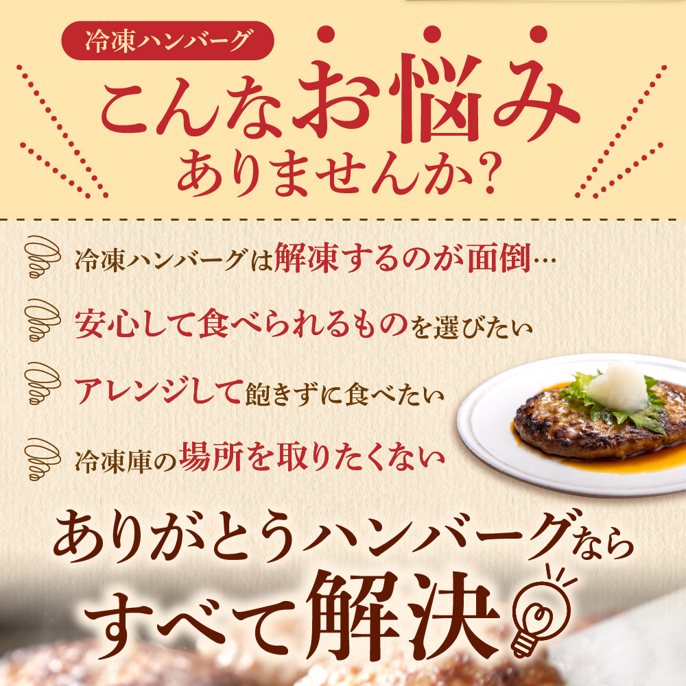 北海道石狩市のふるさと納税 【冷凍したまま焼ける・北海道産牛100％】北海道産ビーフハンバーグ(ありがとう)(90g×6)