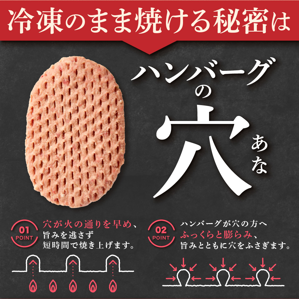 北海道石狩市のふるさと納税 【冷凍したまま焼ける・北海道産牛100％】北海道産ビーフハンバーグ(ありがとう)(90g×6)