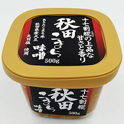 【隔月】定期便 全6回 つぶ味噌 キッコーナン 17割麹「秋田こまち味噌」1kg（500g×2）秋田県産大豆100％・あきたこまち米100％・天日塩・糀2倍・無添加【 みそ 味噌 小分け カップ 麹 調味料 高級 あきたこまち 秋田県 にかほ 】