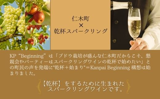 【北海道産ワイン】 限定スパークリングワイン KP”Beginning" 750ml×1本 仁木町産ナイアガラ100%使用 ワイン 白 辛口 スパークリング お酒 シャンパン 
