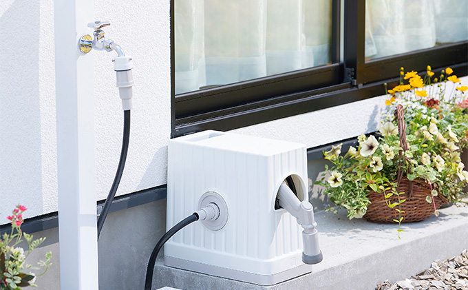 フルカバーホースリールEX 15M FHEXNー15 ライトベージュ/ホワイト アイリスオーヤマ 雑貨 庭 園芸 洗車 水やり 紫外線 劣化しにくい 傷みにくい 頑丈 水量調整 6つ 噴射パターン アクアガン ワンタッチコネクタ 