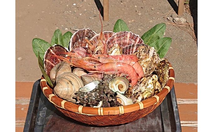 ちがさき柳島キャンプ場でBBQ！WAKUWAKU海鮮セット（引換券） 引き換えチケット バーベキュー 食事 食材 料理 海鮮BBQ 海の幸 魚介類 休日 昼食 アウトドア 