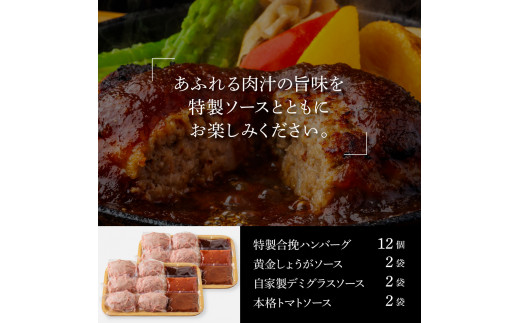 CDM013　 1/1～寄附額変更 食べ比べ！老舗レストランの国産牛・美鮮豚ハンバーグ130g×12ケ＋ソース3種各2袋 ハンバーグ セット 22000円 トマトソース デミグラス 牛肉 豚肉 和牛 美味しい おいしい 小分けパック 個包装 冷凍 故郷納税 