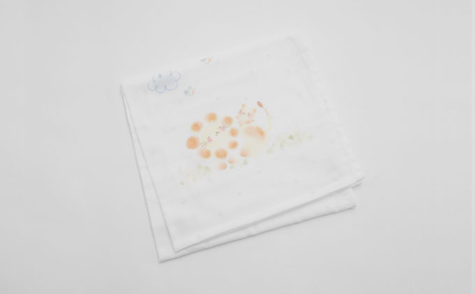 PGガーゼ　ブランケット 手描らいおん親子 ベビー 赤ちゃん 用品 グッズ アイテム お出かけ 敷く 掛ける くるむ ガーゼケット コンパクト 外出 ベビーカー 上掛け 白 動物 