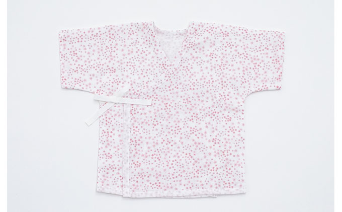 PGガーゼ　ベビー肌着セット 60cm　小花 ベビー用品 ピンク 花柄 女の子 赤ちゃん 短肌着 コンビ肌着 裏始末 サイズ調整 股下ホック 肌に優しい 