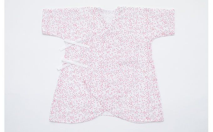 PGガーゼ　ベビー肌着セット 60cm　小花 ベビー用品 ピンク 花柄 女の子 赤ちゃん 短肌着 コンビ肌着 裏始末 サイズ調整 股下ホック 肌に優しい 