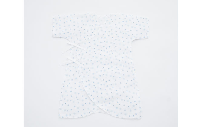 PGガーゼ　ベビー肌着セット 60cm　小紋 ベビー用品 青 ブルー 男の子 赤ちゃん 短肌着 コンビ肌着 裏始末 サイズ調整 股下ホック 肌に優しい 