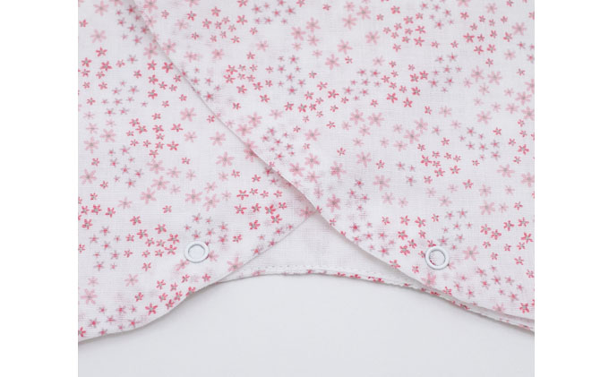 PGガーゼ　ベビー肌着セット 60cm　小花 ベビー用品 ピンク 花柄 女の子 赤ちゃん 短肌着 コンビ肌着 裏始末 サイズ調整 股下ホック 肌に優しい 