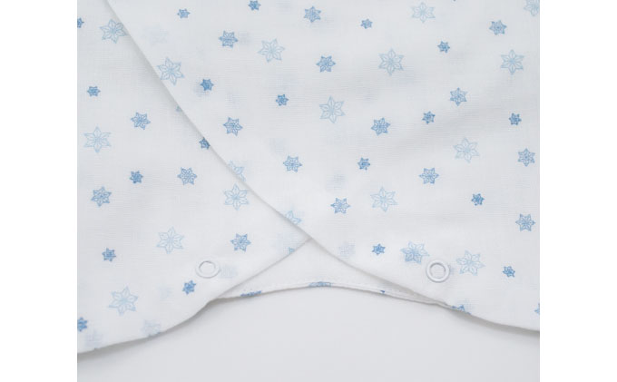 PGガーゼ　ベビー肌着セット 70cm　小紋 ベビー用品 青 ブルー 男の子 赤ちゃん 短肌着 コンビ肌着 裏始末 サイズ調整 股下ホック 肌に優しい 