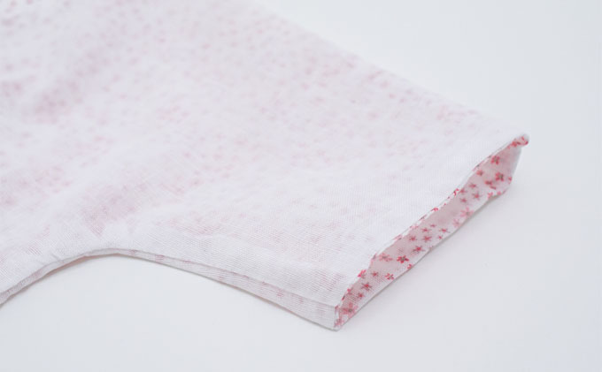 PGガーゼ　ベビー肌着セット 70cm　小花 ベビー用品 ピンク 花柄 女の子 赤ちゃん 短肌着 コンビ肌着 裏始末 サイズ調整 股下ホック 肌に優しい 