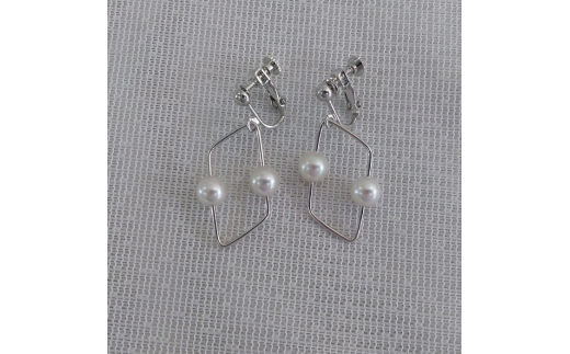 20-30伊勢志摩あこや本真珠イヤリング・レクタングル(横)R