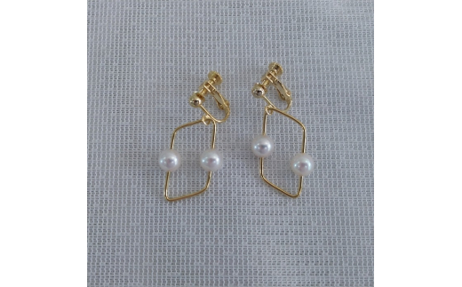 20-31伊勢志摩あこや本真珠イヤリング・レクタングル(横)G