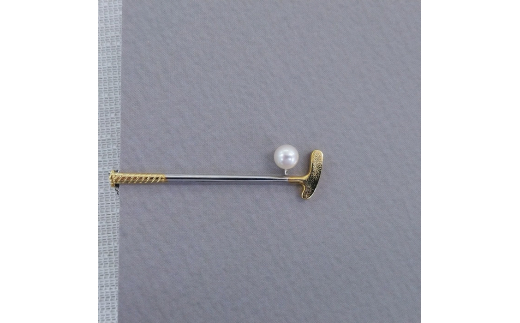 25-18伊勢志摩あこや本真珠ネクタイピンゴルフクラブ(パター)