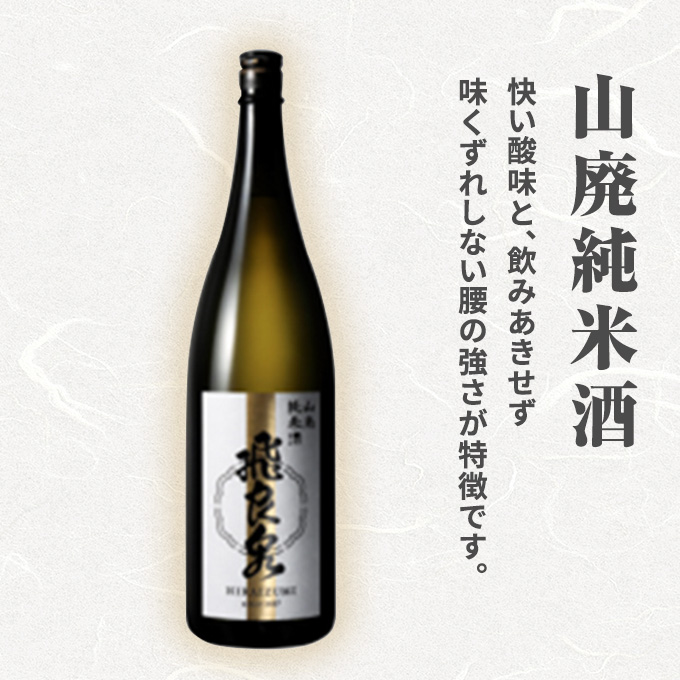 秋田県にかほ市のふるさと納税 飛良泉 山廃のいづみセット（純米酒＆本醸造1.8L×2本 日本酒 純米酒 秋田） お酒 本醸造酒