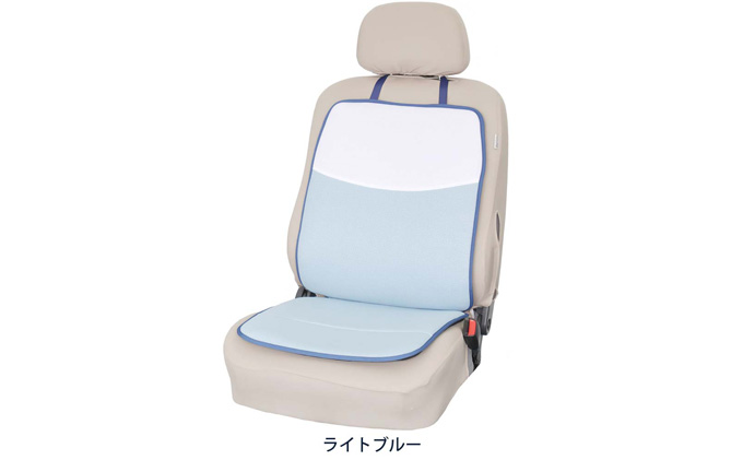 エアーフォームNEO　背もたれ付きクッション　ライトブルー　カー用品　高反発 車用品 内装 アクセサリー 20mm 中材 程よいクッション性 通気性 体圧分散 ロングドライブ 最適 ズレ防止 ほとんどの車 取付可 丸洗い可 