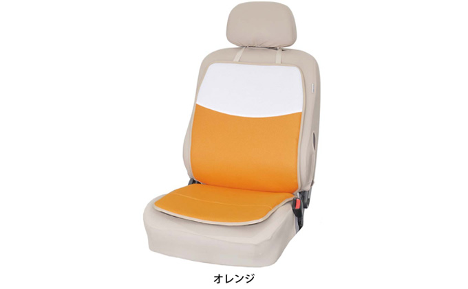 エアーフォームNEO　背もたれ付きクッション　オレンジ　カー用品　高反発 車用品 内装 アクセサリー 20mm 中材 程よいクッション性 通気性 体圧分散 ロングドライブ 最適 ズレ防止 ほとんどの車 取付可 丸洗い可 
