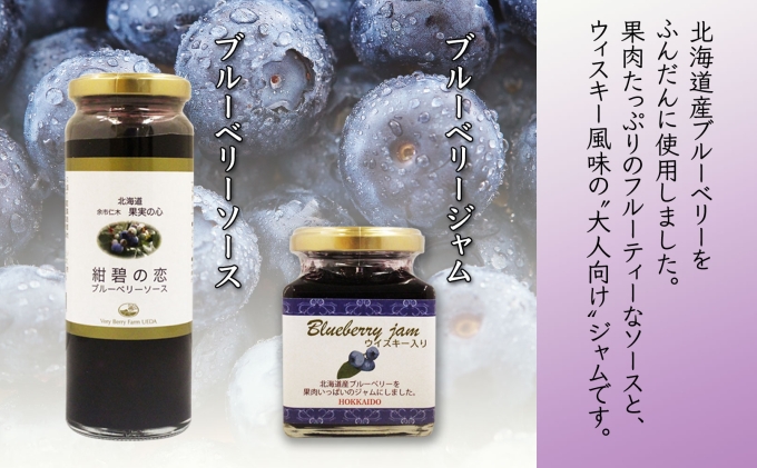 北海道産 ブルーベリーソース 200g 1本 ブルーベリージャム 180g 2個セット ジャム瓶 ブルーベリー 詰め合わせ フルーツ 果物 自然農園 お取り寄せ ギフト 贈り物 産地直送 のし 北海道 仁木町 