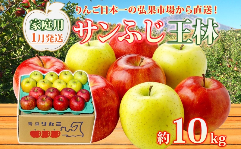 【1月発送】 家庭用 サンふじ 王林 約1