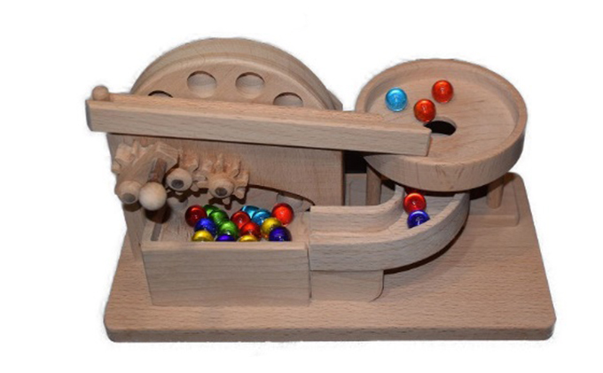 【年末受付限定】ビー玉からくり　プチ円盤トルネード おもちゃ 子供 手作り 木のおもちゃ 木製 日本製 孫 小さい子 キッズ 贈り物 誕生日 からくりおもちゃ 高級ブナ材 