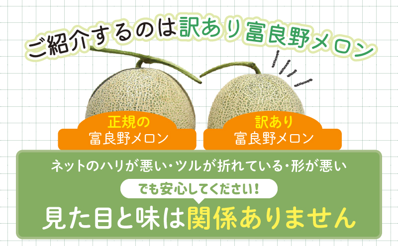【2026年7月中旬～発送】※訳あり※ 富良野 メロン 約8kg 〈3玉～8玉入り〉北海道 富良野市 (スイートベジタブルファクトリー) メロン フルーツ 果物 新鮮 甘い 贈り物 ギフト 道産 ジューシー おやつ ふらの ブランド 夏 
