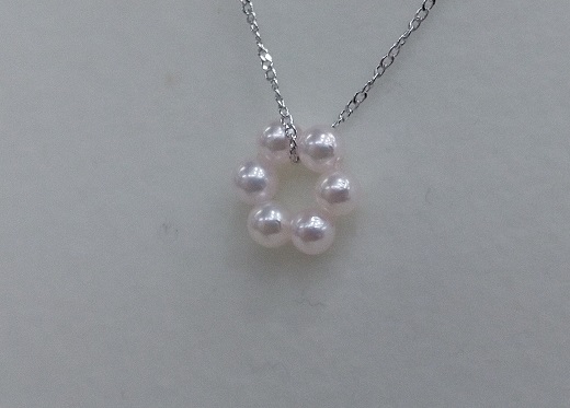 J-81伊勢志摩あこや本真珠ベビーパールサークルペンダントトップ