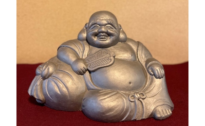 備前焼 布袋香炉 合箱 伏香炉 布袋様 七福神 置物 縁起物 香道具 工芸品 國延昇 備前焼 布袋香炉 共箱共布栞 香道具 縁起物 七福神 置物