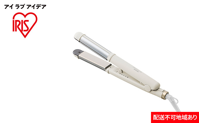 ストレートアイロン HIR-MS201-W オフホワイト アイリスオーヤマ 2way ストレート カール ミコラ MiCOLA コテ 両面プレート 雑貨 日用品 電化製品 スタイリング 