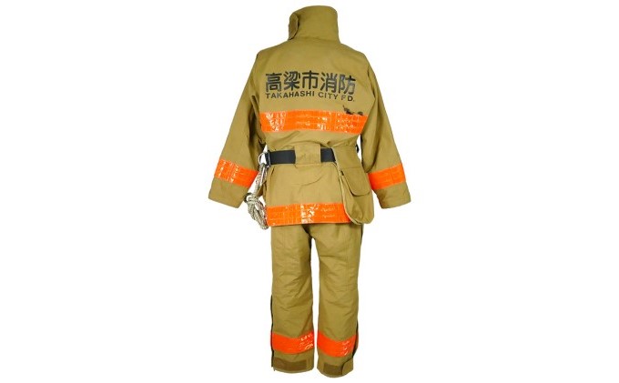 【一点物】高梁市消防本部 消防服リメイク トートバッグ ファッション かばん 