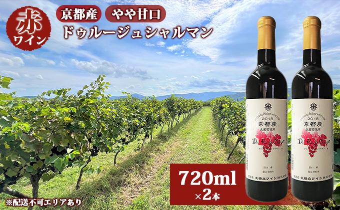 【京都府宮津市】【ふるさと納税】 赤ワイン 京都産 2022ドゥルージュシャルマン やや甘口 720ml×2本《 天橋立ワイナリー 》ワイン wine 天橋立