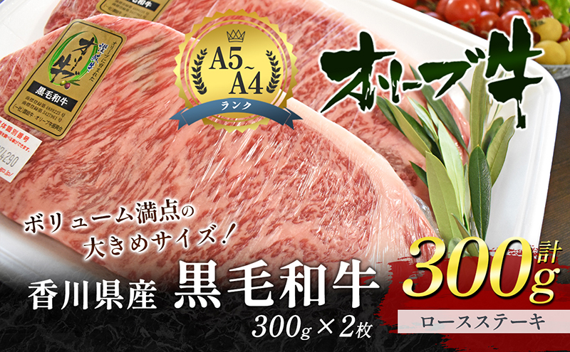 【香川県東かがわ市】香川県産黒毛和牛オリーブ牛「ロースステーキ 300g×2枚」 サーロインステーキ お肉 牛肉