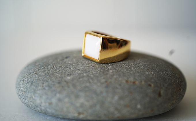 池蝶貝（イケチョウガイ）スクエアリング【18号】 アクセサリー