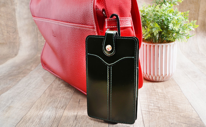 コードバン スマホケース(グリーン)｜北海道 滝川市 馬革 革 革製品 スマホケース ケース iphone6+ スマホ入れ