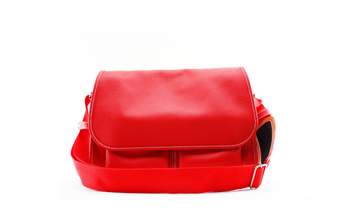 牛革 メッセンジャーバック大(赤)